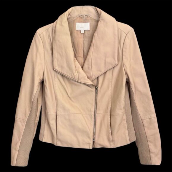 Walter Baker Leather Moto Jacket Size M Blush Nude Minimalist Luxury Minimalist - Picture 1 of 14